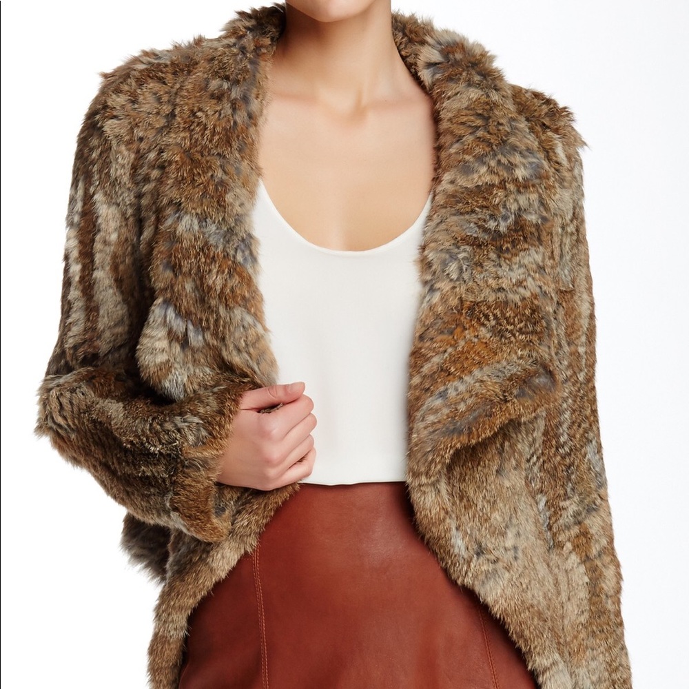 NWOT Love Token - Elliot Drape Fur Jacket